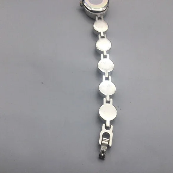 Cannes Womens Watch 17mm White MOP Silver Tone Crystal Bracelet New Battery 7" - Picture 13 of 15